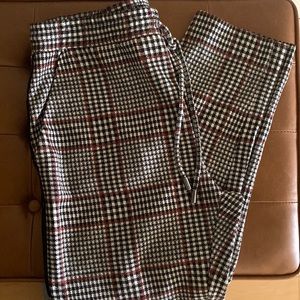 anthropologie pull on plaid pants
